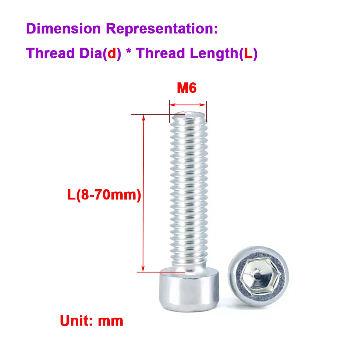 

4.8 Grade Carbon Steel Galvanized Cup Head Hexagonal Socket Screw Fitting M6