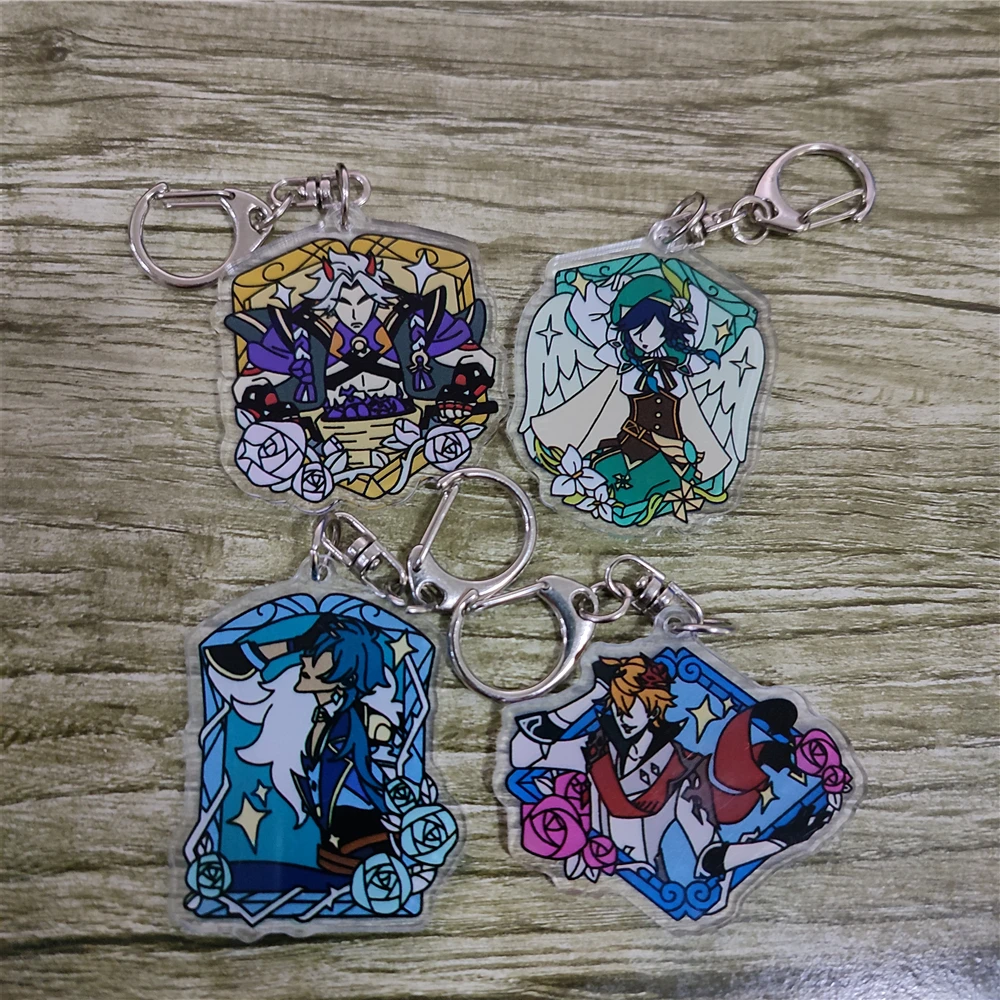 

Genshin Impact Barbatos Venti Tartaglia Arataki Itto Kaeya Alberich Key Chains Keychain Cosplay Acrylic Pendant Keyring