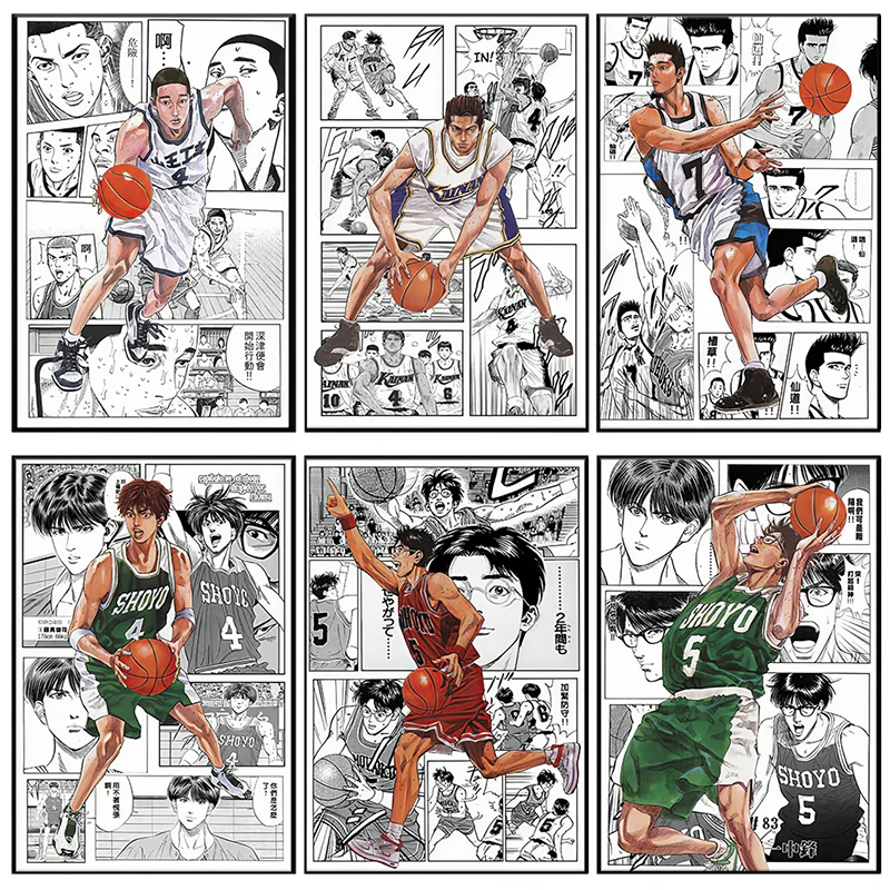 

Аниме Slam Dunk Холст Плакаты и принты настенная живопись мальчик Фотография стена спальни, декоративный ROS домашний Декор (без рамки)