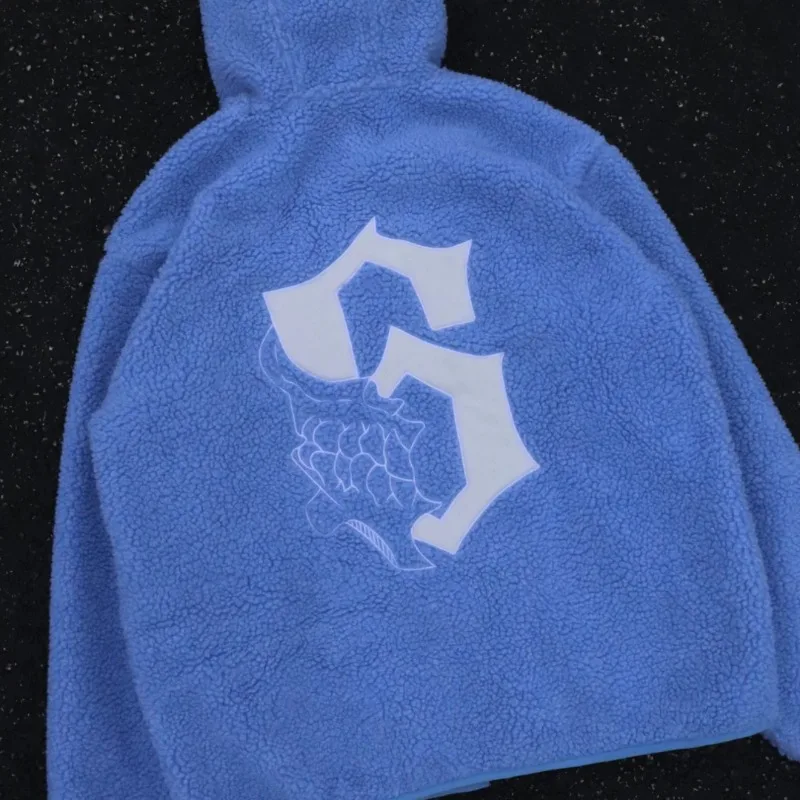 Y2K Emo Harajuku Мужской свитер на молнии Американский стиль High Street Текстурированная