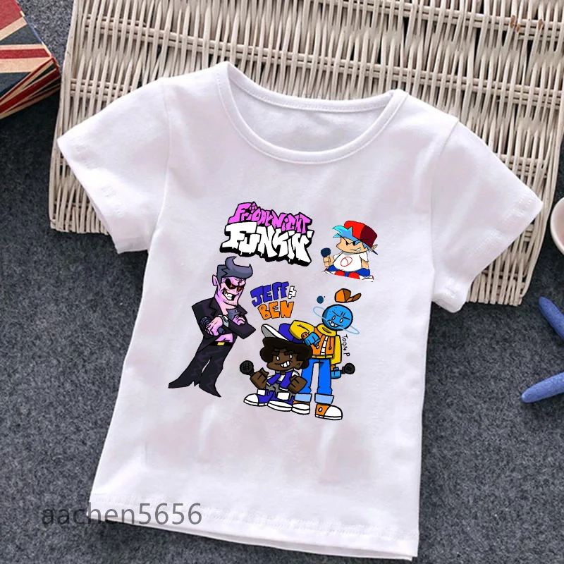 Friday Night Funkin Funny Boys T-shirts Kid Children Anime Gift Present Little Baby Harajuku Girls Summer Clothes,Drop Ship