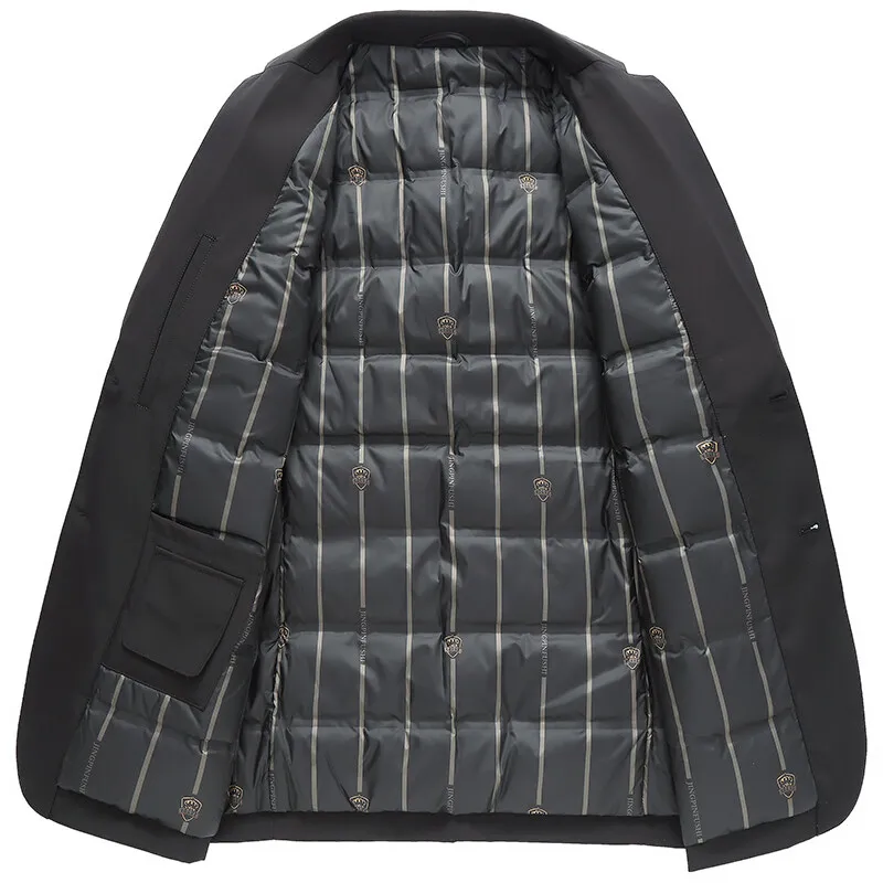 Men's Clothing Quality Suit Winter CoatLightweight Down Jacket Men's New Business Casual Down Suit Winter Thick Warm Coat Men
