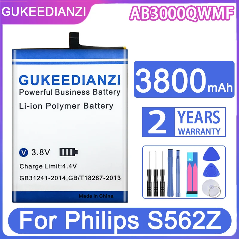 Сменный аккумулятор GUKEEDIANZI AB3000QWMF 3800 мАч для Philips S562Z мобильный телефон