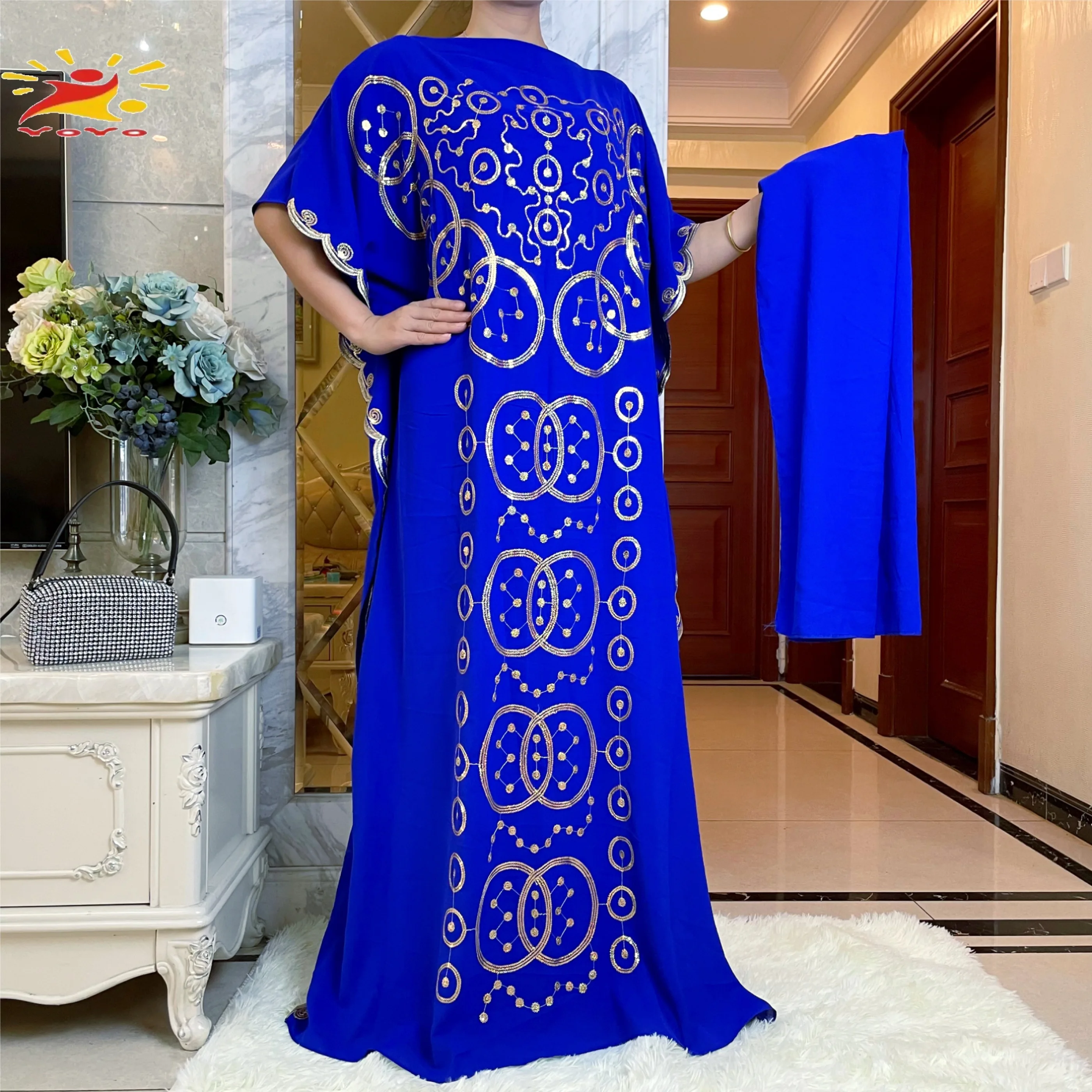 Женское платье с вышивкой и блестками, в арабском стиле