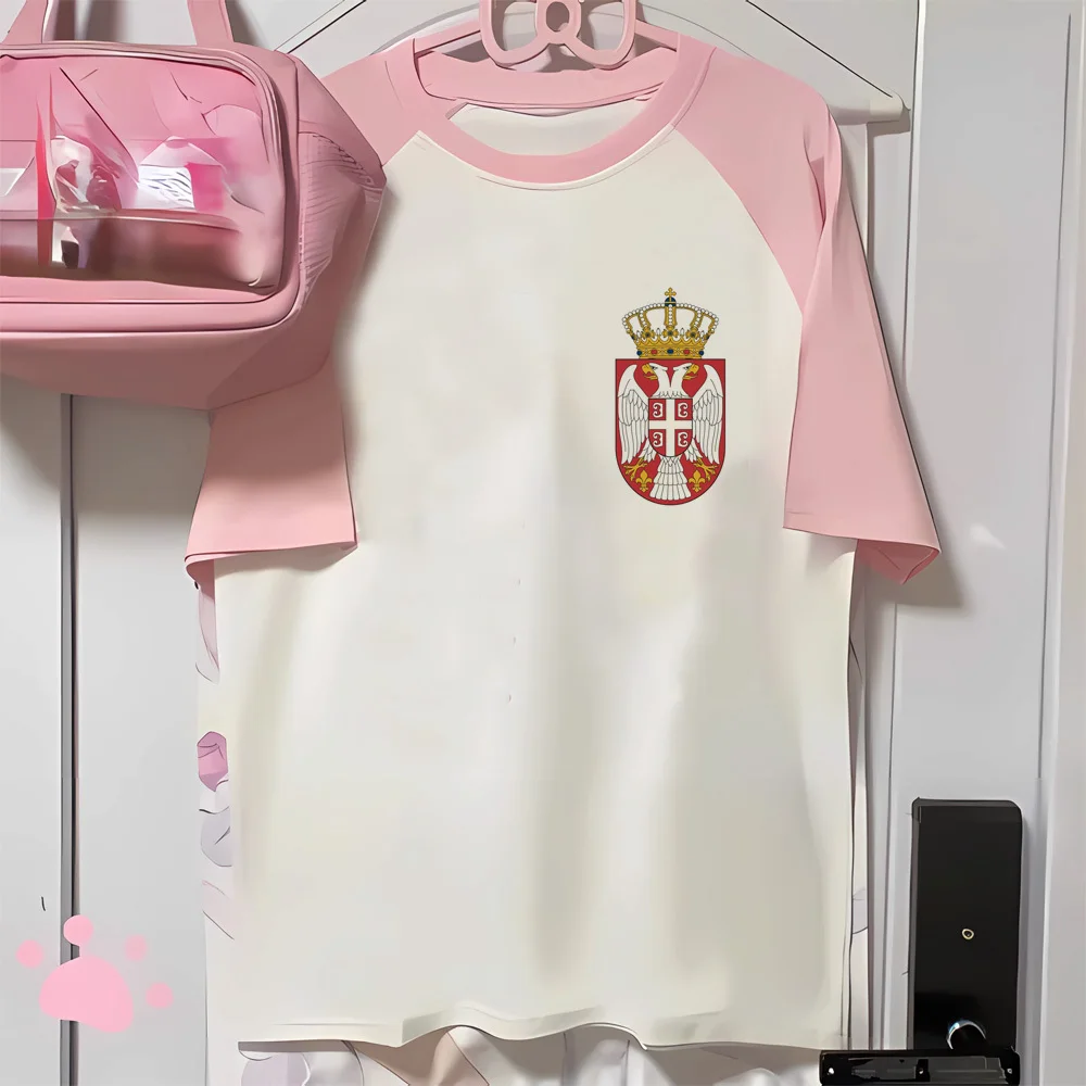 Женская уличная футболка Serbien дизайнерская одежда Манга 2000s