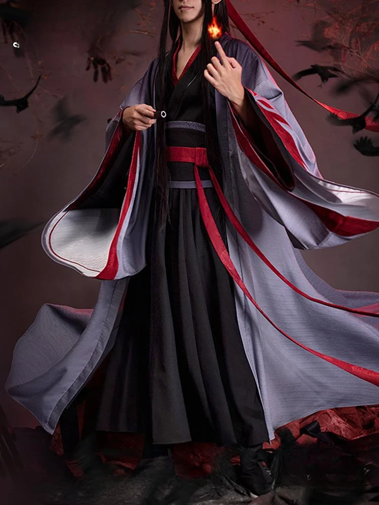 Wei Wuxian Косплей Аниме Mo Dao Zu Shi Костюм Yiling Laozu Wu Xian Униформа Наборы Парик Костюмы