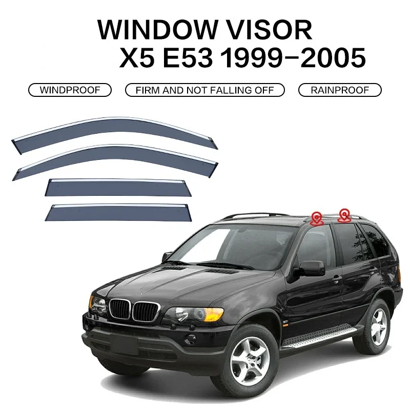 Для BMW X5 1999-2022 E53 E70 F15 G05 Windows аксессуары с козырьком дефлекторы козырек от дождя