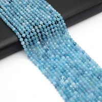 natural stone beads loose round scattered aquamarine bead for jewelry making diy fashion bracelet necklace crafts
