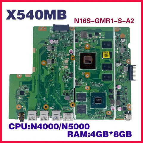 Материнская плата Dinzi X540MB для ноутбука ASUS X540M A540M X540MB X540MA, материнская плата с N5000 N4000 920MX 8 Гб 4GB-RAM 100%, хорошо работает
