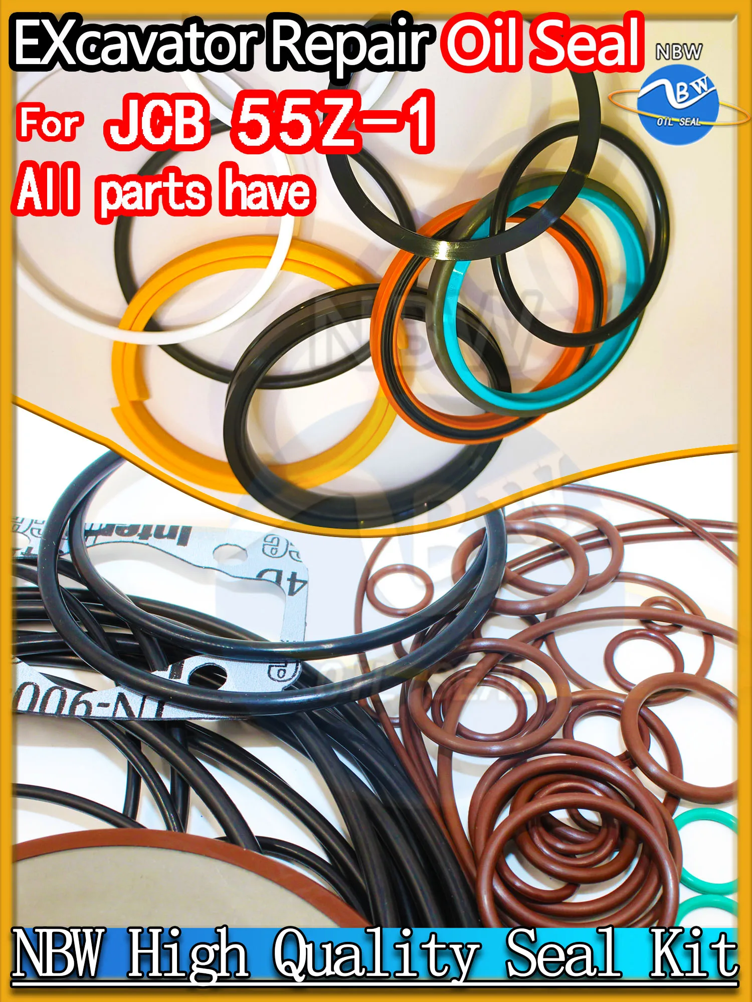 

For JCB 55Z-1 Excavator Oil Seal Kit High Quality Repair 55Z 1 Digger Clamshell Shovel Adjust Swing Gear Center Joint Gasket