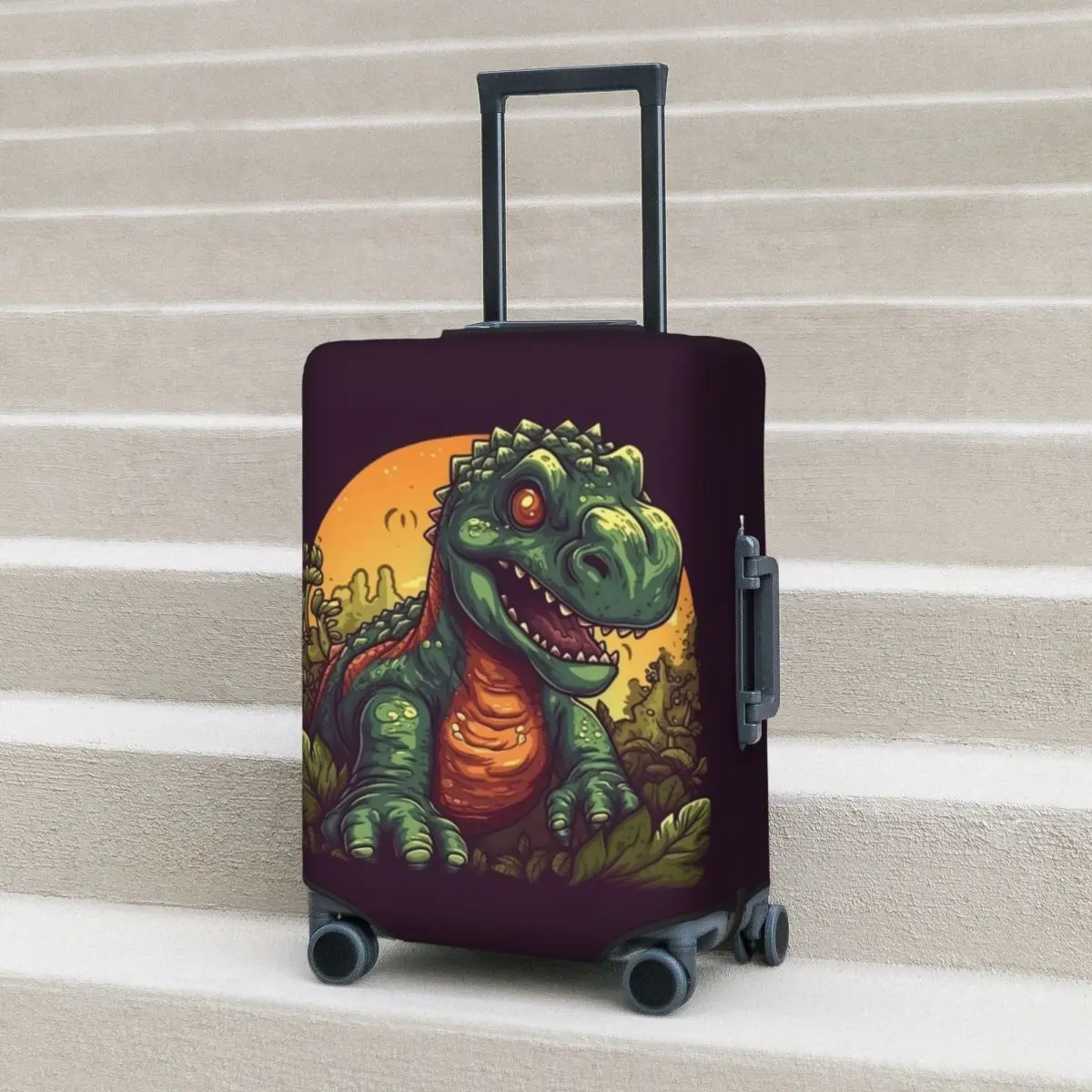 

Dinosaur Suitcase Cover Holiday Nature Style Funny Cartoon Strectch Luggage Supplies Travel Protection