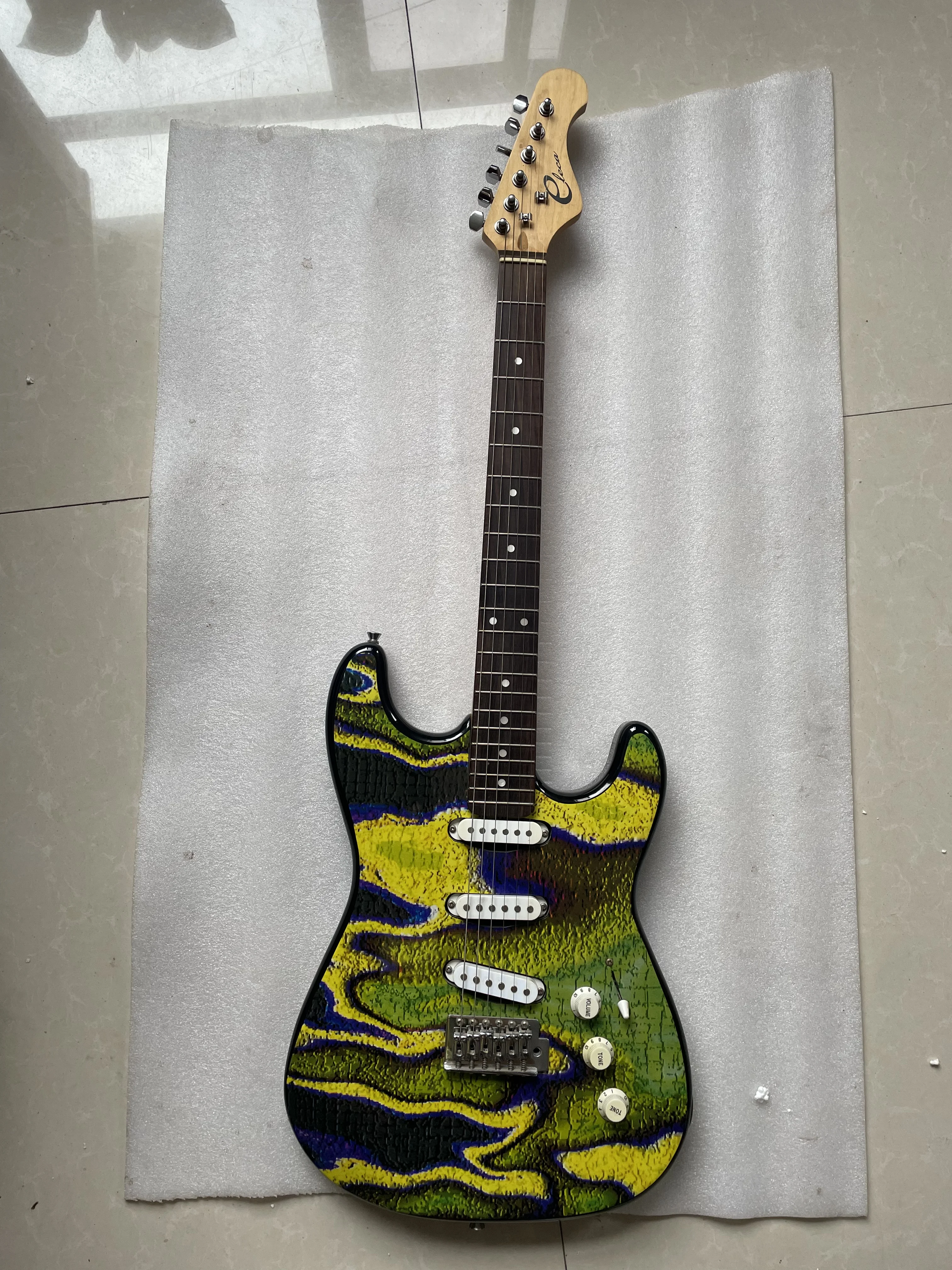 

Супер красивая уникальная ручная работа Импрессионистский Стиль Живопись электрическая гитара реликс Акция гитара только одна реальная фотография