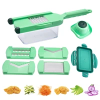vegetable cutter with 6 blades food slicer shredder fruit peeler potato cheese drain grater chopper kitchen accessories tool