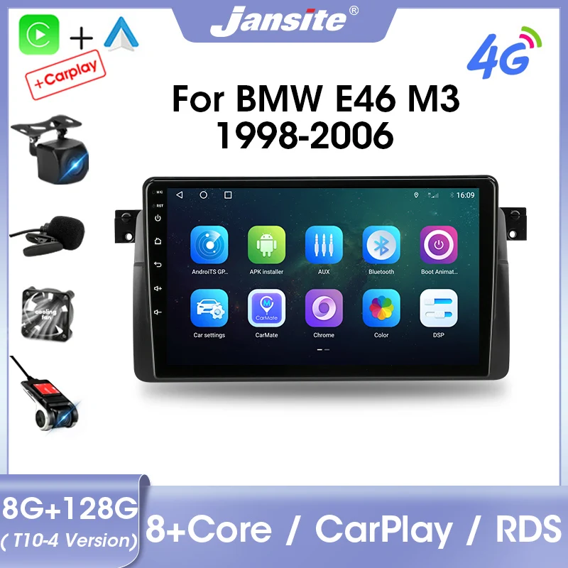 

Мультимедийный видеоплеер Jansite для BMW E46 M3 1998-2006, Android 11,0, автомагнитола 2DIN, 4G, навигация, Carplay, головное устройство RDS