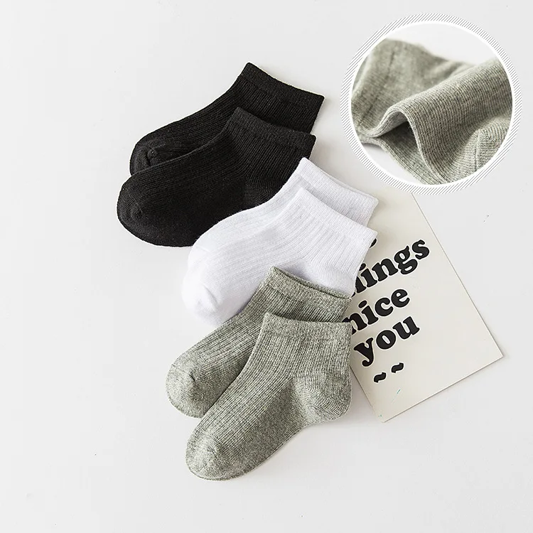 5 Pairs/Set Qiu Dong New Bar On Pure Color Baby Socks Cotton Socks In Students Leisure Sports Socks