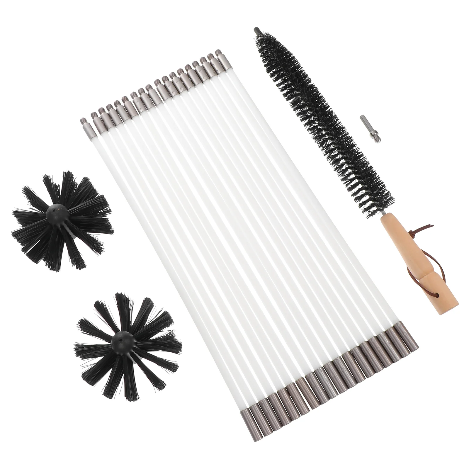 

Chimney Brush Sweep Rod Flexible Kit Flue Brushes Pole Fireplace Cleaning Dryer Vent Stove Pipe Rods Set