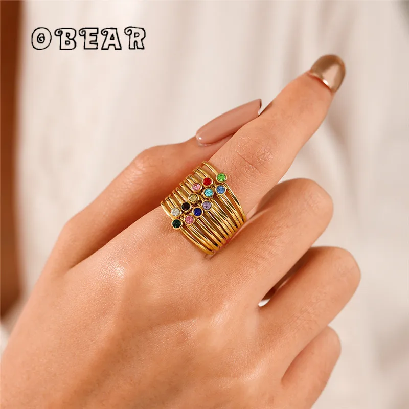 

316L Stainless Steel Korean Simple Round Zircon Ring For Women Small And Versatile Banquet Jewelry Wholesale