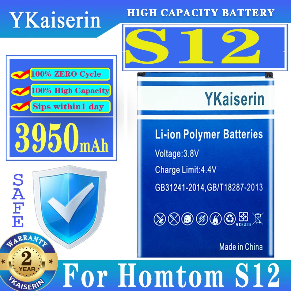 

YKaiserin S 12 3950mAh Battery for Homtom S12 Replacement Batteres