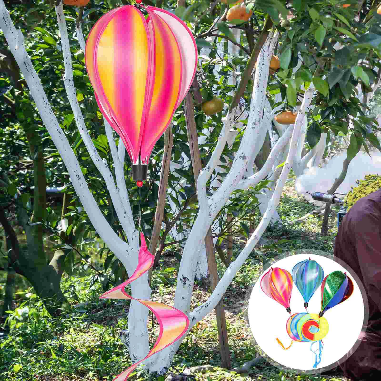 

3Pcs Decorative Garden Ornaments Wind Spinners Decoration Party Supply Outdoor Balloon Decor for Outdoor