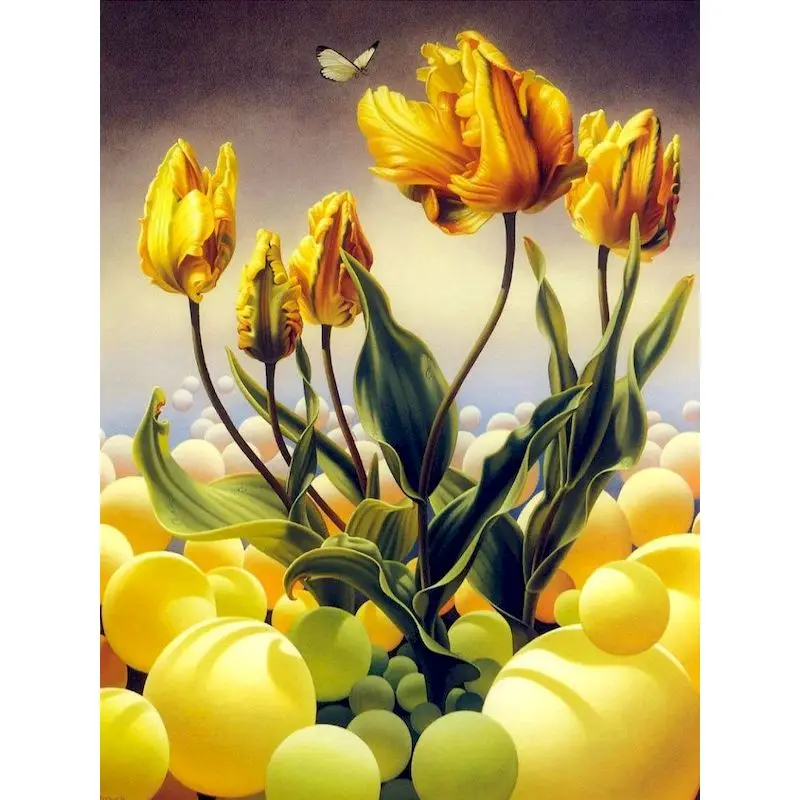 

GATYZTORY Yellow Flower Painting By Numbers Kits For Adults 60x75cm Handmade Diy Framed Picture On Canvas Artcraft Home Wall