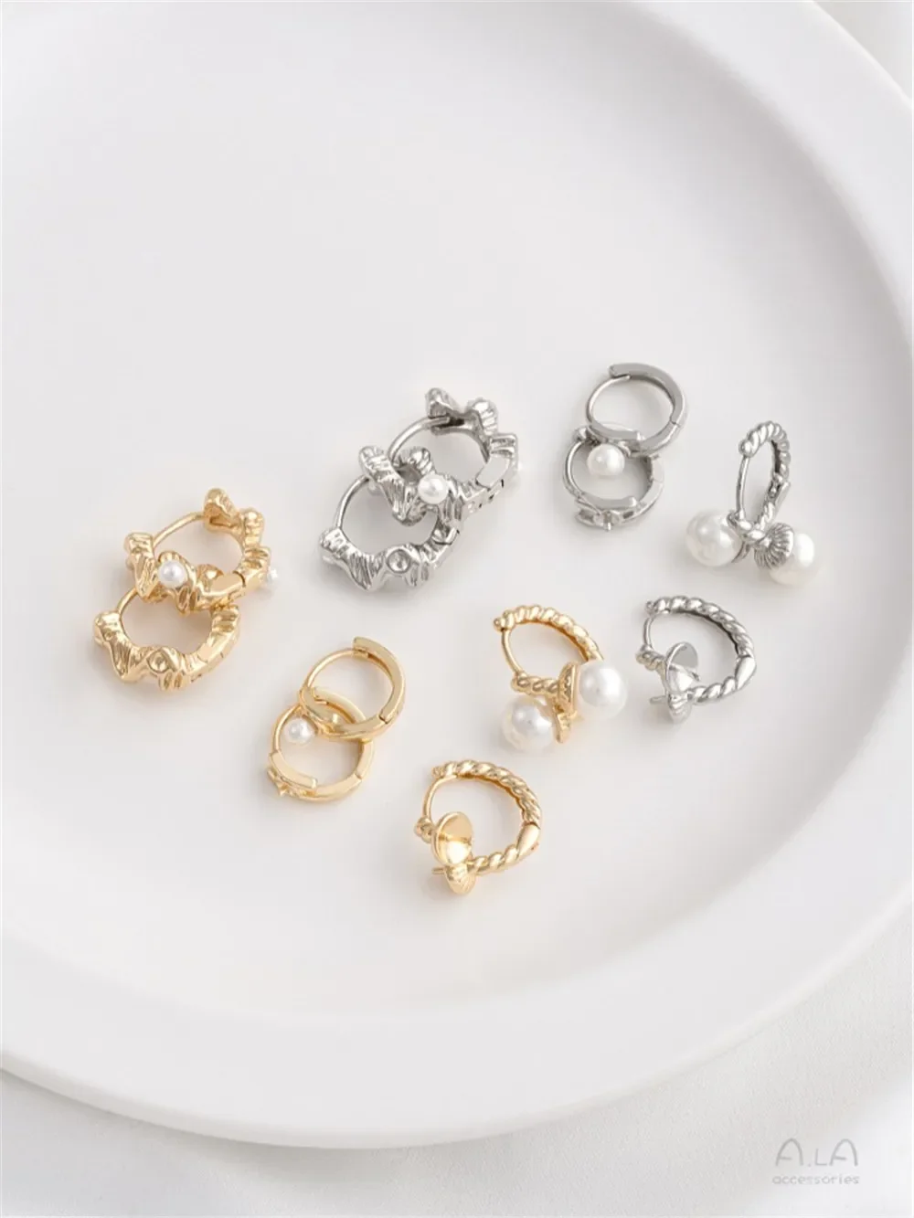 14-каратное золото обернутое жареное тесто круглая застежка для ушей из лавовых