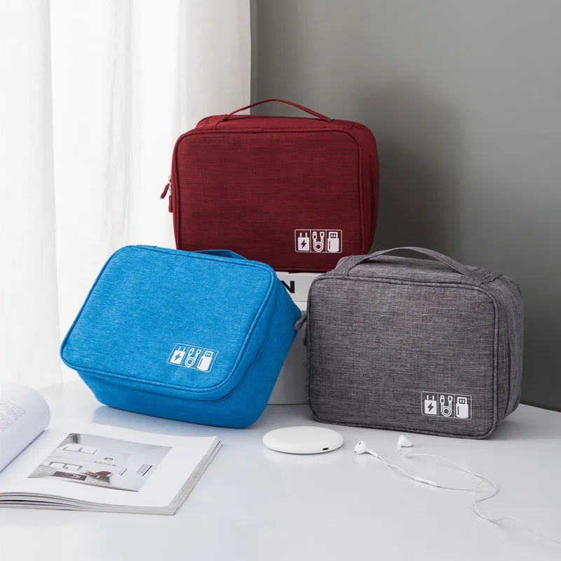 

Cationic data cable charger storage bag portable waterproof mobile phone digital bag cosmetic bag