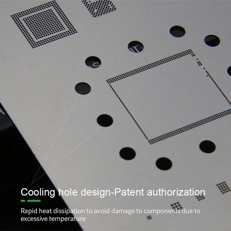

Rapid Heat Dissipation Cooling Hole Design-patent Authorization Precision BGA Reball Stencil For IPhone 11 11pro 11promax