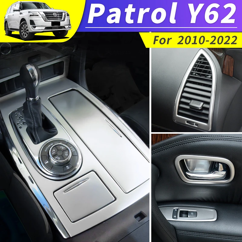 

Модификация интерьера, кнопка с покрытием из АБС, ручка, аксессуары для украшения воздуховыпускного отверстия для Nissan патруль Y62 2010-2022 2021 2020 ...