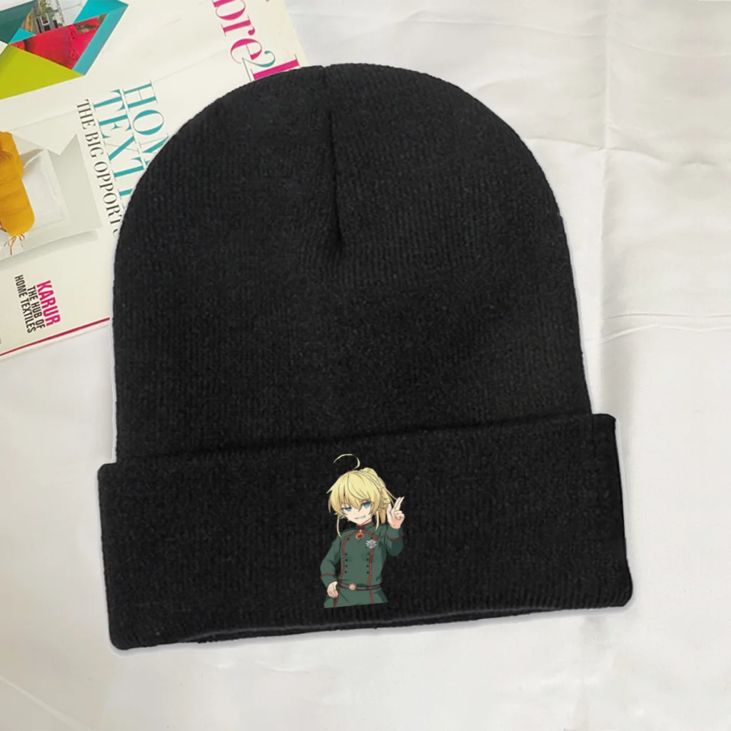 

Youjo Senki Viktoriya Ivanovna Serebryakov аниме шапочки шапка s игривый вязаный зимний теплый головной убор шапки унисекс Лыжная шапка