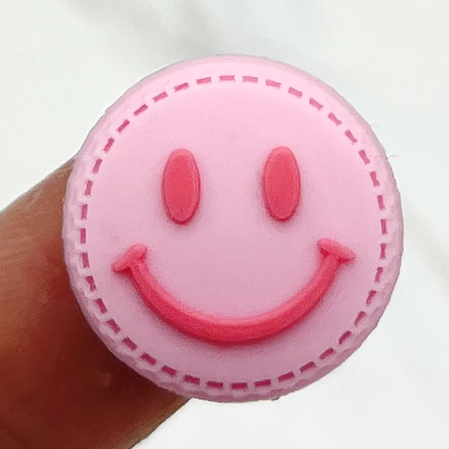 Colorful Button Smiling Face PVC Shoe Charm Sandals Accessories Diy Shoe Buckle Decor Fit Pins Croc Charms JIBZ Kids Party Gift
