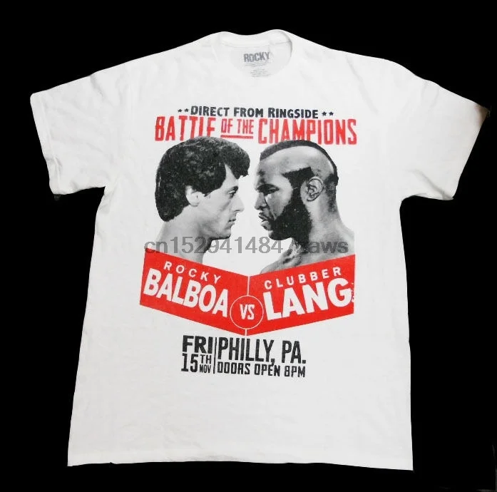 

ROCKY III BATTLE of the CHAMPIONS Rocky Balboa vs Clubber Lang T-Shirt Sm 34-36