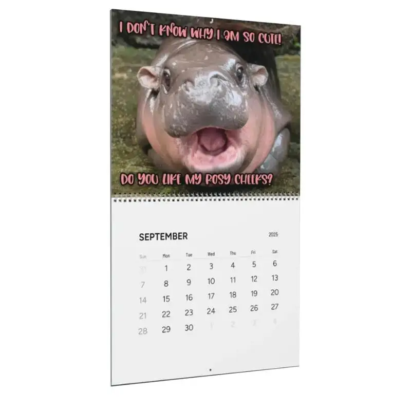 Ежемесячный календарь на 2025 год дизайн бегемота ежемесячный подвесной семейный