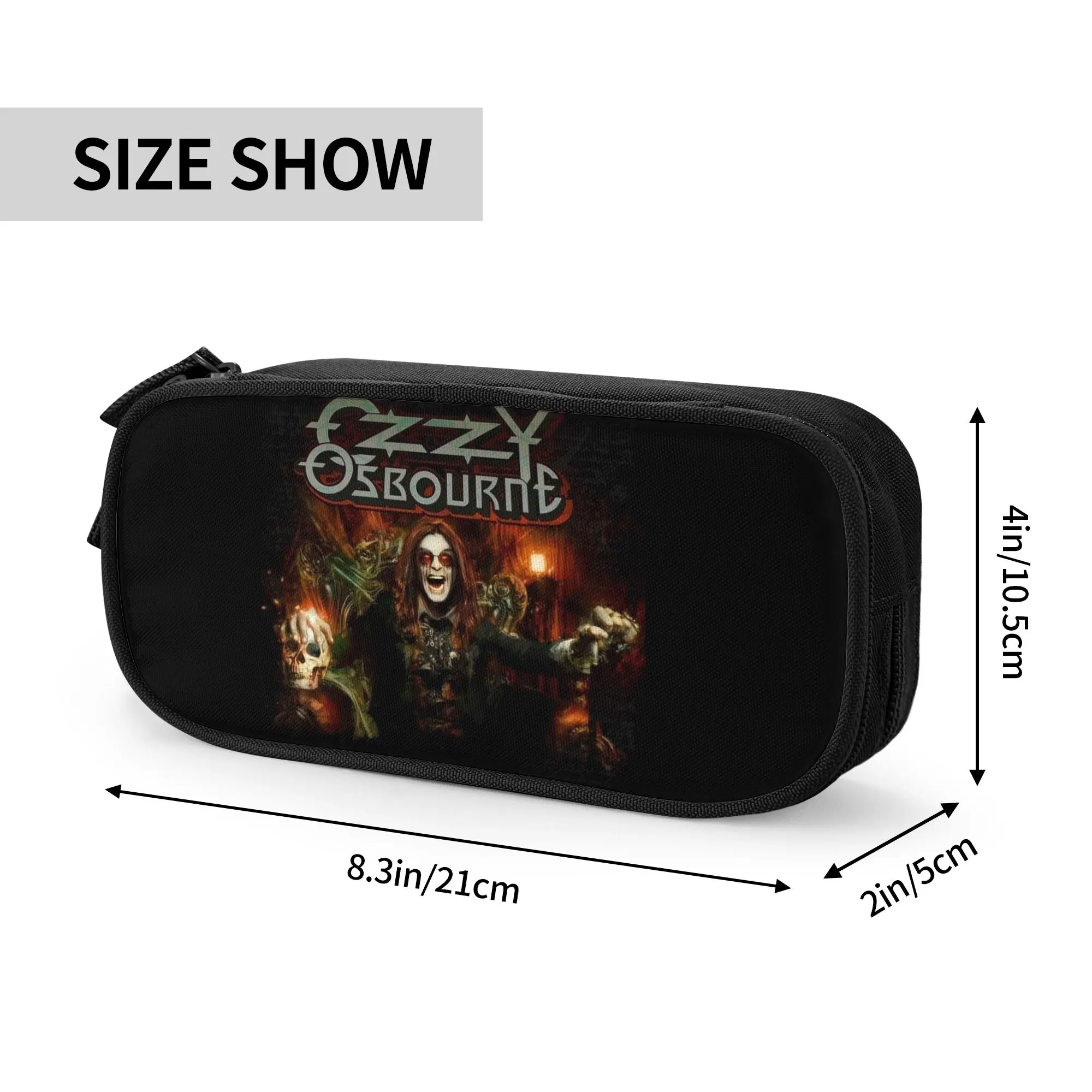 Фото Пенал для карандашей Ozzy Osbourne Heavy Metal Band Kawaii, большой вместимости, для девочек и мальчиков, с английским принтом, для студентов, для канцелярских принадлежностей №3