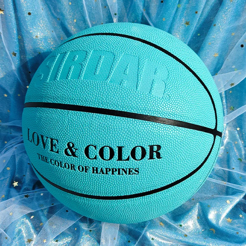 PU Leather Tiffany Color Basketball Ball Size 7 Club Street Basket Ball  Non-slip Basketball Balls  Great Gift For Kids