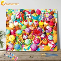 chenistory paint by number color ice cream handpainted painting art drawing on canvas gift diy food landscape kits home decor