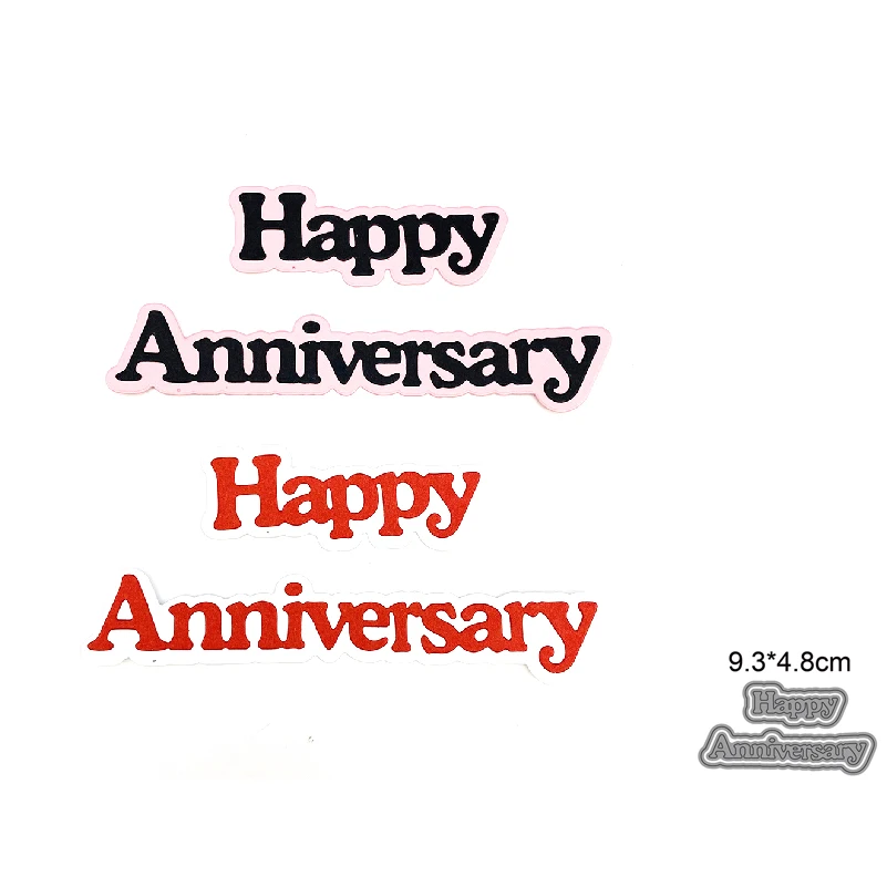 

Счастливая годовщина письма Новое поступление 2022 металлические штампы украшение «сделай сам» Скрапбукинг Бумажные крафтовые штампы трафа...