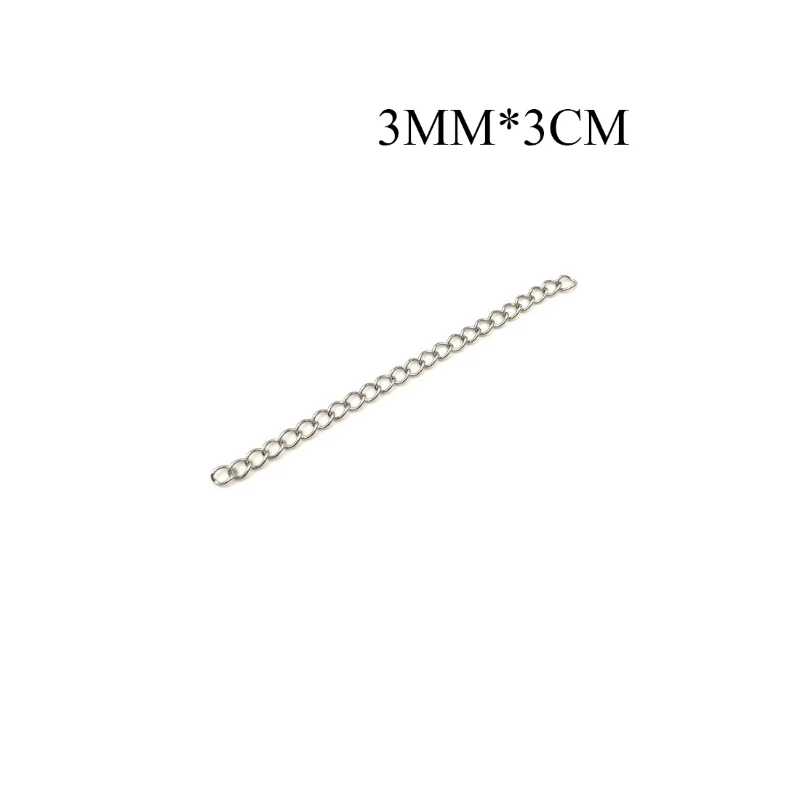 10PCS Stainless Steel  Extended tail chain Beaded Link Chain Necklace Link Chain for Jewelry Making DIY Necklace Bracelet Chain
