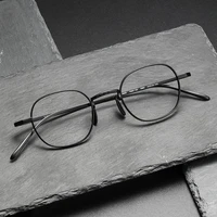 2022 brand designer glasses frame women retro pure titanium square frame men high myopia eyeglasses frame 130 handmade