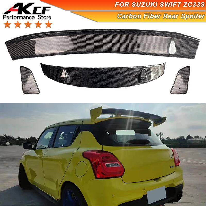 

For Suzuki Swift ZC33S Carbon Fiber Rear Racing Style Trunk Spoiler Lip Guide Wing Lip Rear Wing FRP Body Kit