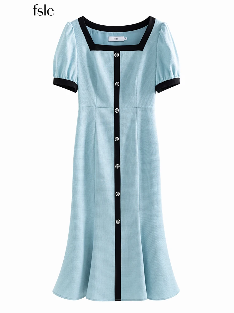 

Женское Платье во французском стиле FSLE Summer, новинка 2022, высококачественное женское Платье с гравировкой