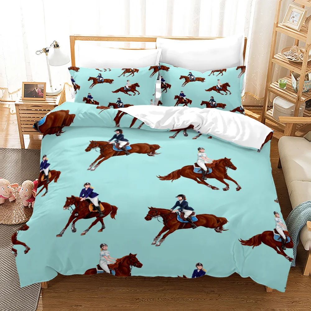

Комплект постельного белья с рисунком лошадей из аниме, с рассекающим демонов пододеяльником, наволочки, одеяло, Комплект постельного белья, постельное белье