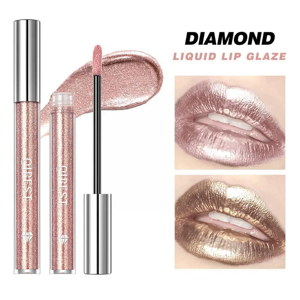 

Diamond Liquid Lipstick Lip Tint 6 Colors Moisturizing Gloss Long-Lasting Cosmetics Sparkling Lip Waterproof Gray Makeup E5J4