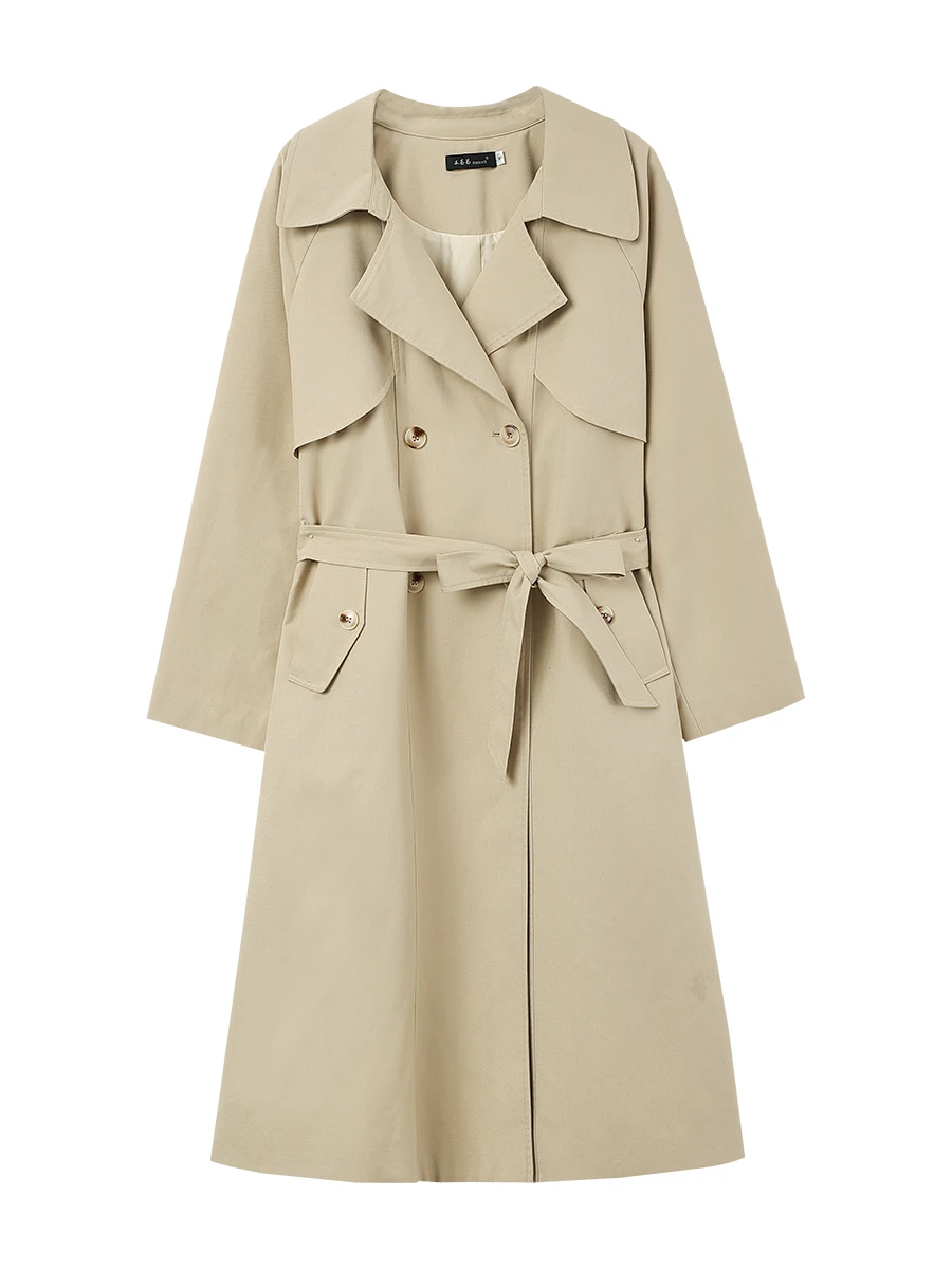 Mu Yi двубортный повседневный плащ женский осень 2024 новая маленькая ленивая