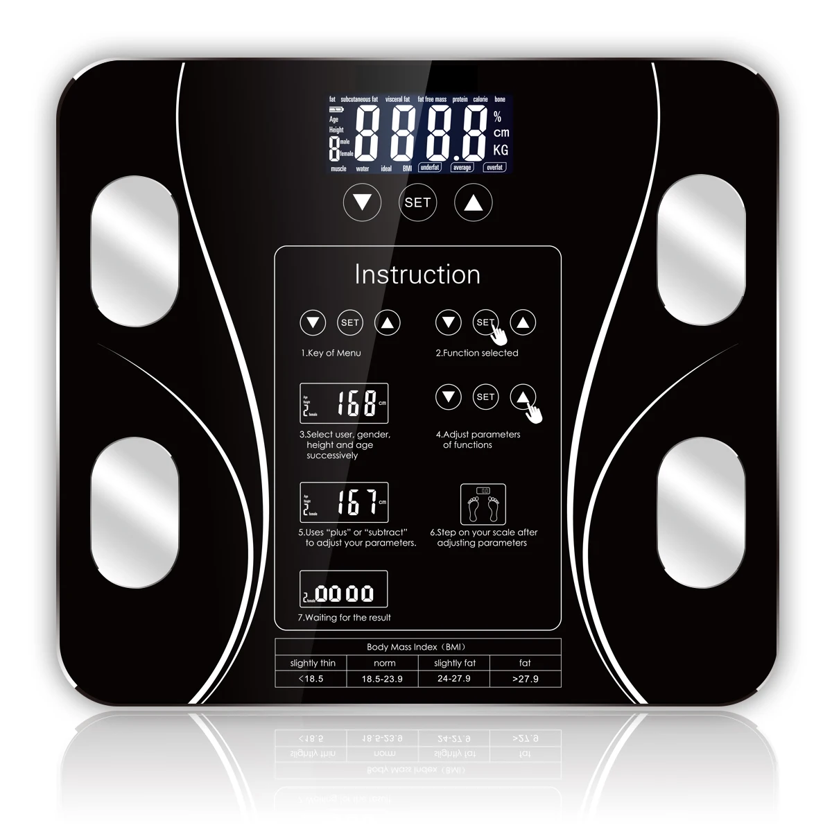 

Электронные умные весы Mi, умный напольный прибор для измерения массы тела и индекса жира в ванной комнате, с ЖК-дисплеем