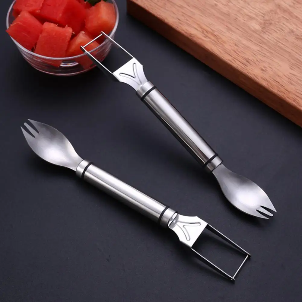 

Fruit Cutter Portable Smooth Edge Safe 2-in-1 Summer Fruit Fork Cutter Fruit Carving Tool Fruit Slicer Watermelon Slicer
