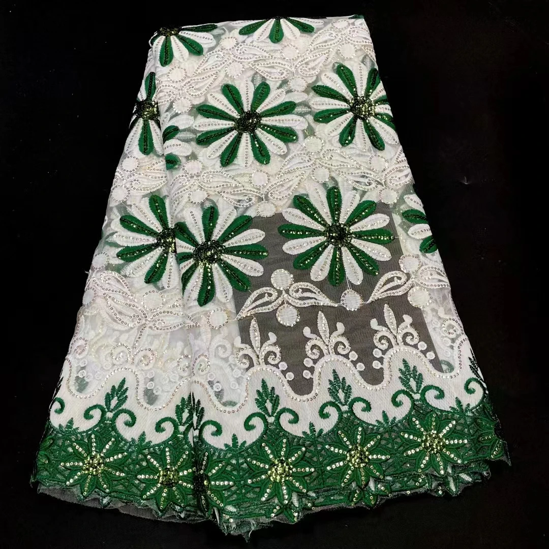 

Женская кружевная ткань, зеленый вышитый сетчатый материал, новинка 2022, африканская мода, Высококачественные швейные платья для женщин, для...