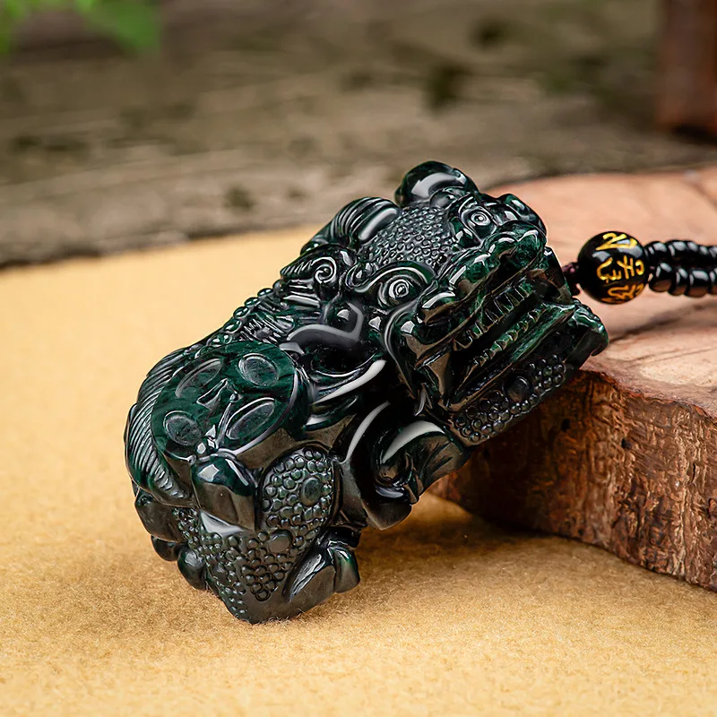 

Natural Jade Pi Xiu Pendant Carved Fashion Amulet Women Men Gifts Jade Jewelry Natural Gemstone Chinese Necklace