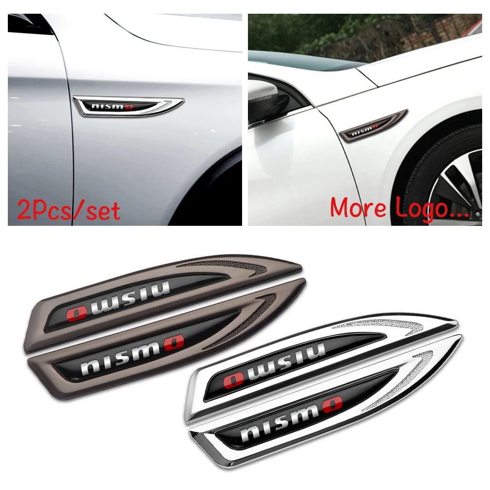 

2Pcs Car Decoration Metal Body Blade Fender Custom Logo Stickers Accessories For Nissan Nismo Tiida Teana Skyline Juke Qashqai