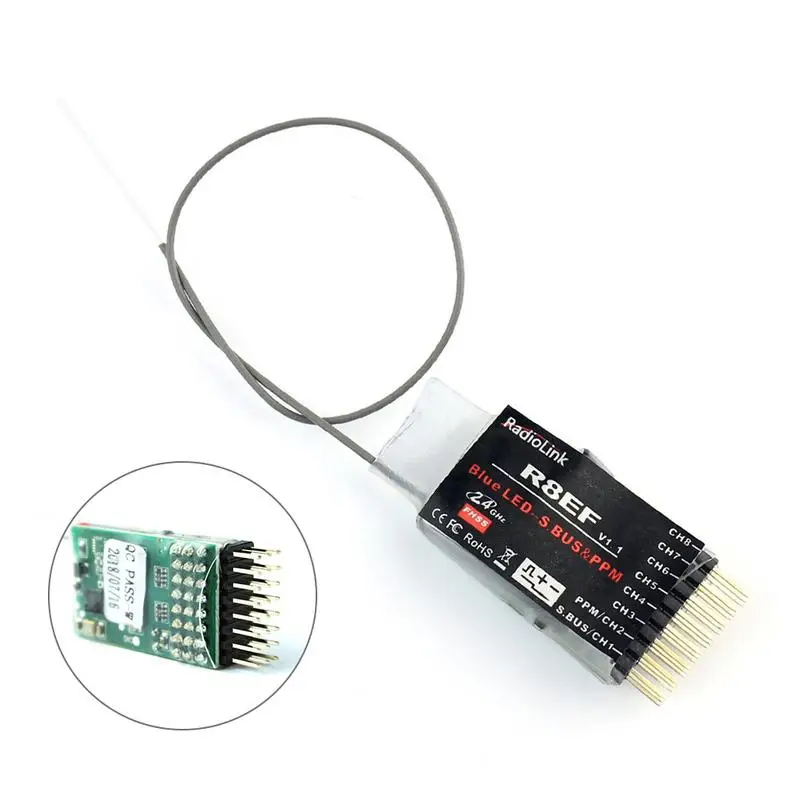 

Radiolink R8EF 24G 8CH FHSS 8 Channels Receiver For T8FB Support SBUS PPM PWM
