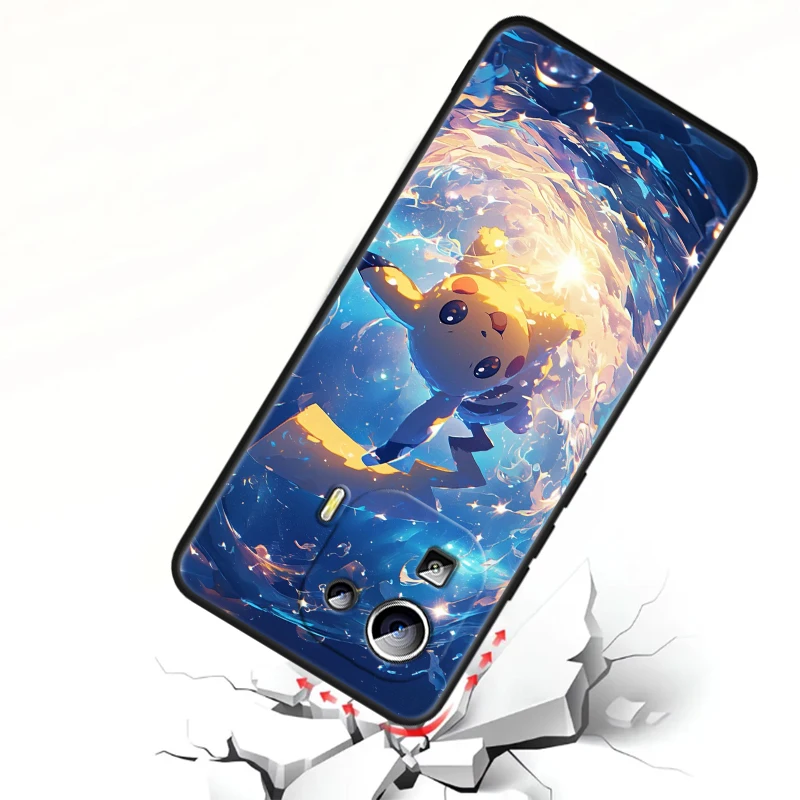 P-Pokemons мультфильм P-Пикачу для Xiaomi Mi 14 13T 13 12T 12 11T 11i 11 10T 10 Pro Lite ультратонкий черный